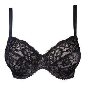 NEW Prima Donna Horizontal Seam Black Lace Bra‎ COUTURE Balcony Size UK 34D